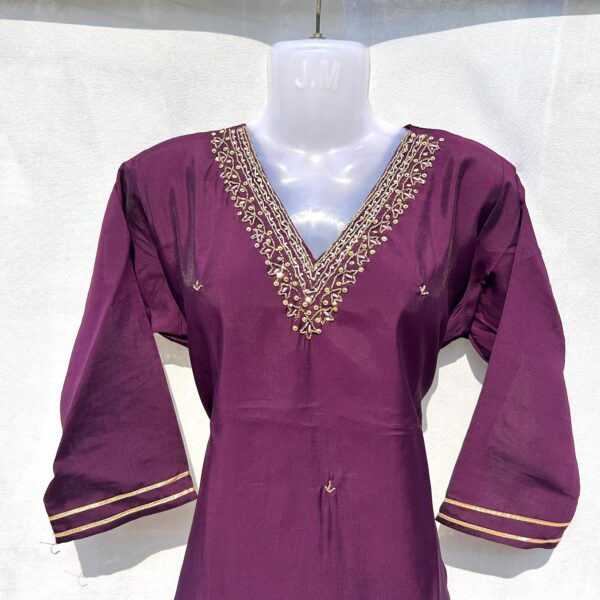 Elegant Purple Embroidered 3-Piece Suit