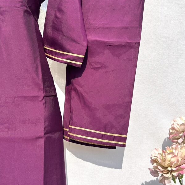 Elegant Purple Embroidered 3-Piece Suit