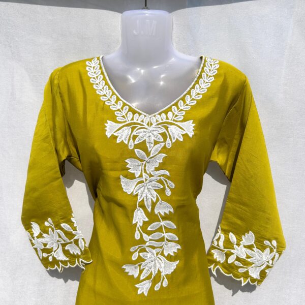 Elegant Mustard Embroidered 3-Piece Suit