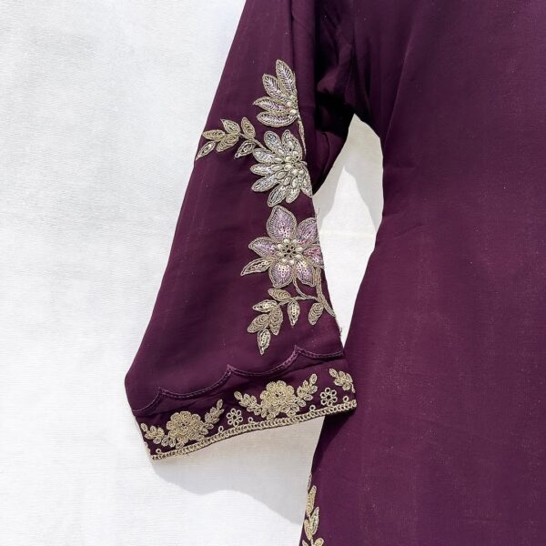 Embroidered Suit Set with Dupatta – Premium Ethnic Wear for Women | Purple Heavy Suit set | Dark Green Suit Set - Image 15