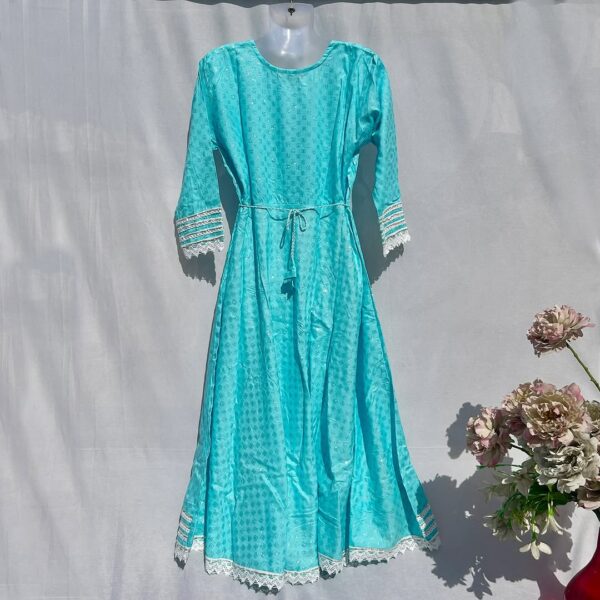 Elegant Embroidered Cotton Frock - Image 12