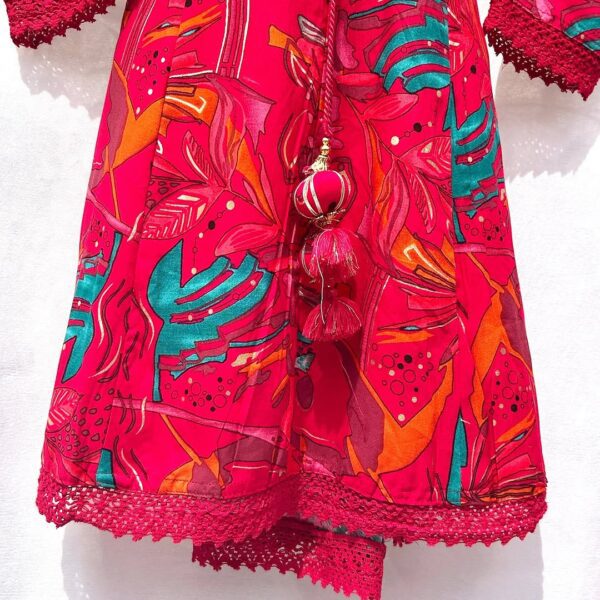 Stylish Printed Short Frock & Sharara Set with Dupatta - Image 3