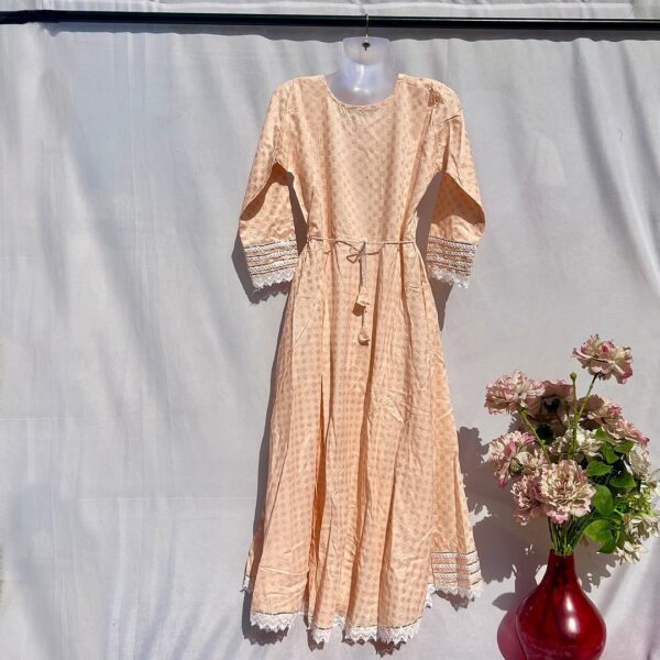 Elegant Embroidered Cotton Frock - Image 18