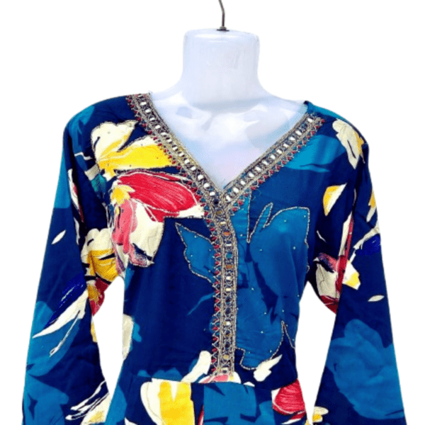 Elegant Floral Anarkali Kurti Set with Dupatta – Twixica Design in Delhi - Image 3